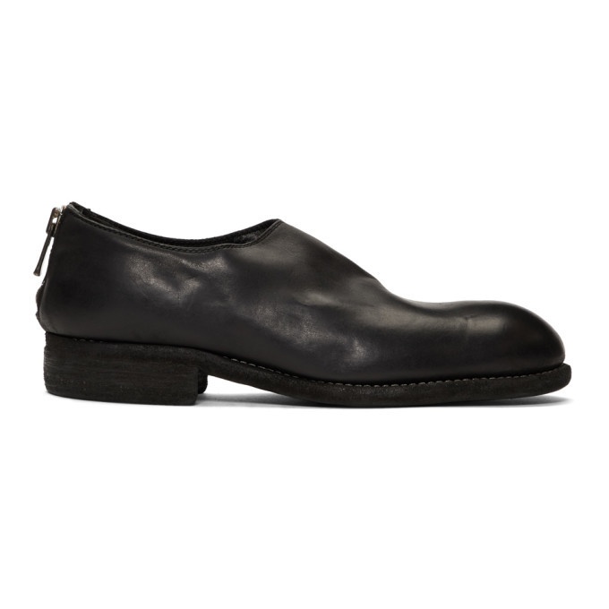 Photo: Guidi Black Horse Back Zip Loafers