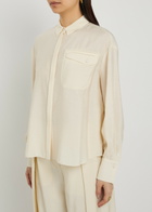 Emporio Armani Crinkled Woven Shirt Cream
