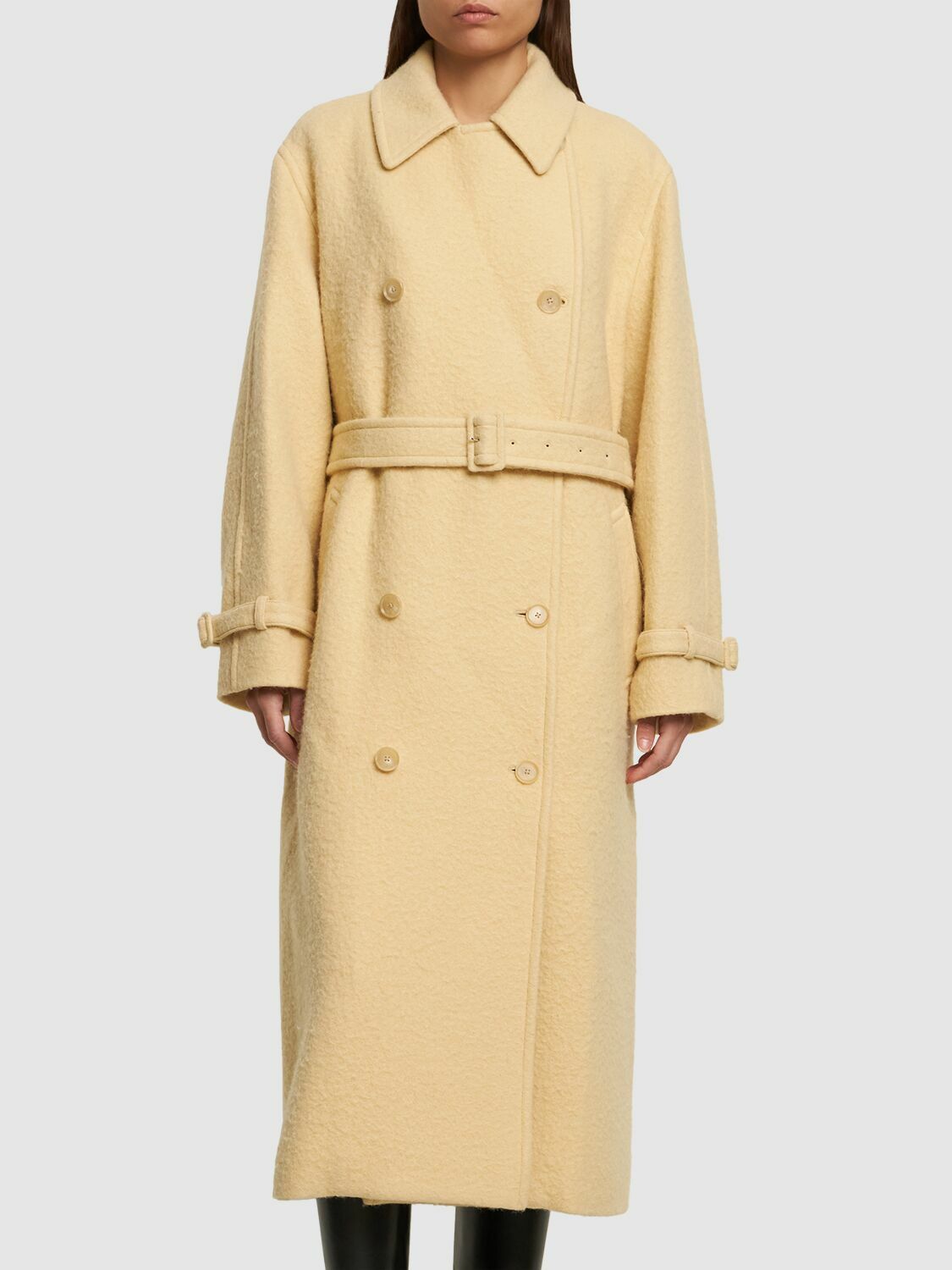 AURALEE - Brushed Alpaca & Wool Trench Coat Auralee