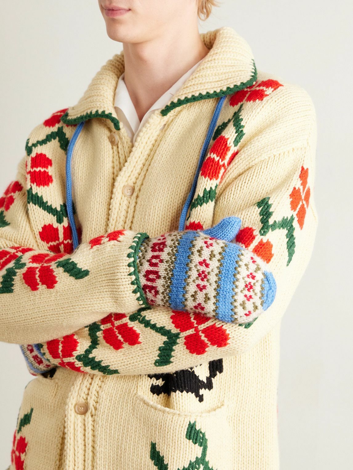 BODE - Wedgewood Fair Isle Virgin Wool Mittens - Blue