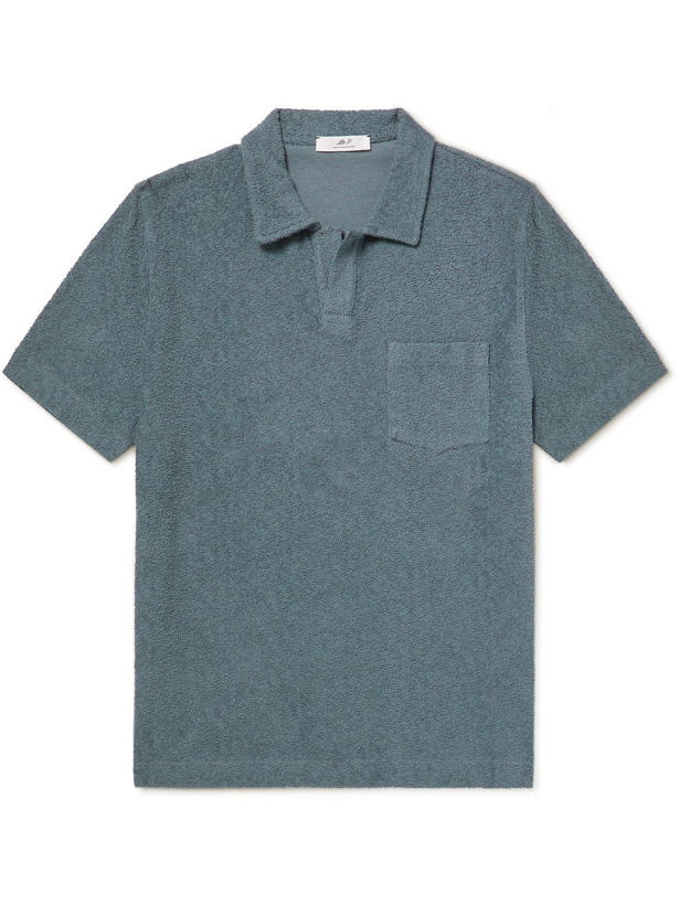 Photo: Mr P. - Organic Cotton-Terry Polo Shirt - Blue