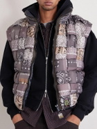 KAPITAL - Quilted Patchwork Bandana-Print Shell Gilet - Brown