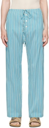 Bode Blue Shore Stripe Trousers