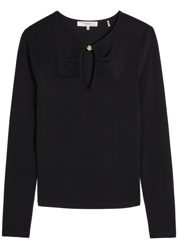 Photo: Frame The Keyhole Stretch-rayon top Black