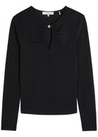 Frame The Keyhole Stretch-rayon top Black