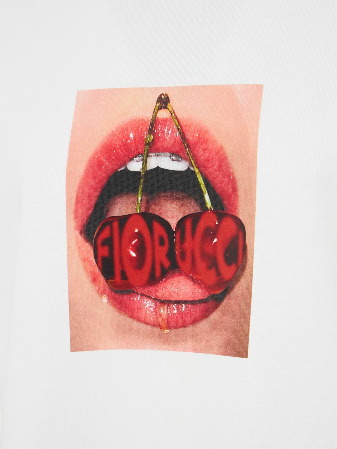 FIORUCCI Cherry Mouth Print Cotton T-shirt