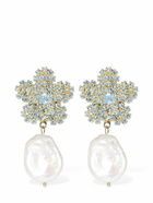 MAGDA BUTRYM Crystal Flower & Pearl Earrings