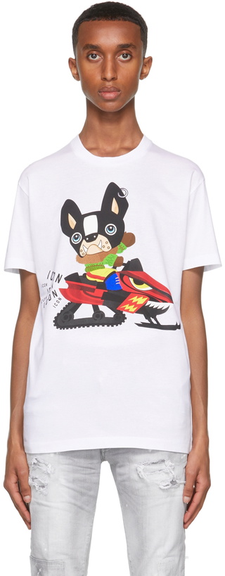 Photo: Dsquared2 White Pug T-Shirt