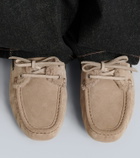 Brunello Cucinelli Monili shearling-lined suede boat shoes