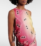 The Attico Printed silk minidress