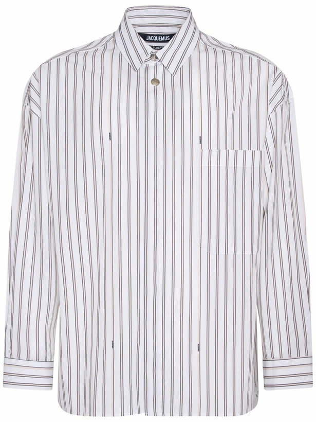 Photo: JACQUEMUS La Chemise Striped Cotton Shirt