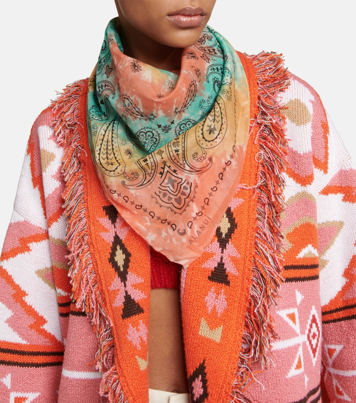 Alanui - Bandana printed cotton chiffon scarf