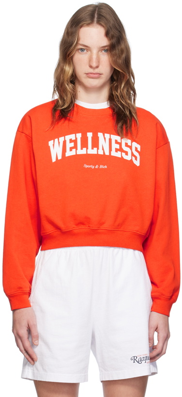 Photo: Sporty & Rich Orange 'Wellness' Ivy Sweatshirt