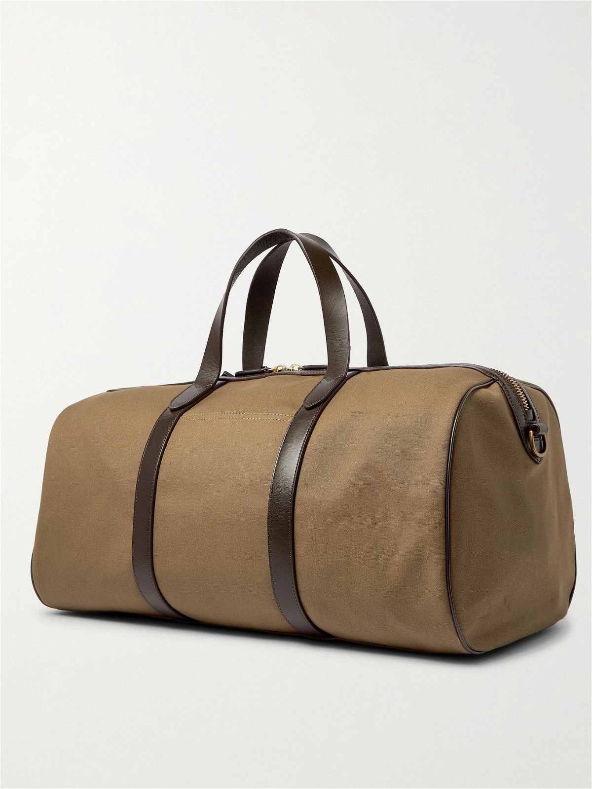 POLO RALPH LAUREN - Leather-Trimmed Canvas Duffle Bag - Brown Polo Ralph  Lauren