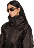 Prada Eyewear Gold Wrap Around Metal Sunglasses