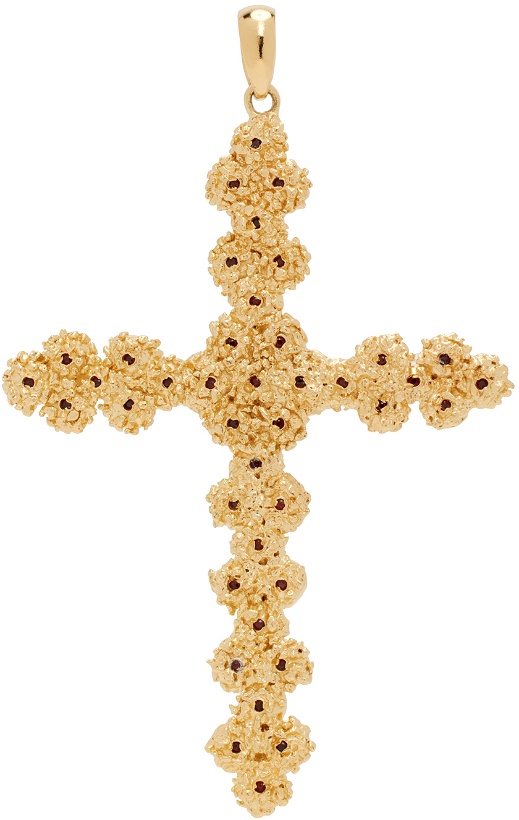 Photo: Veneda Carter Gold VC043 Large Ruby Cross Pendant