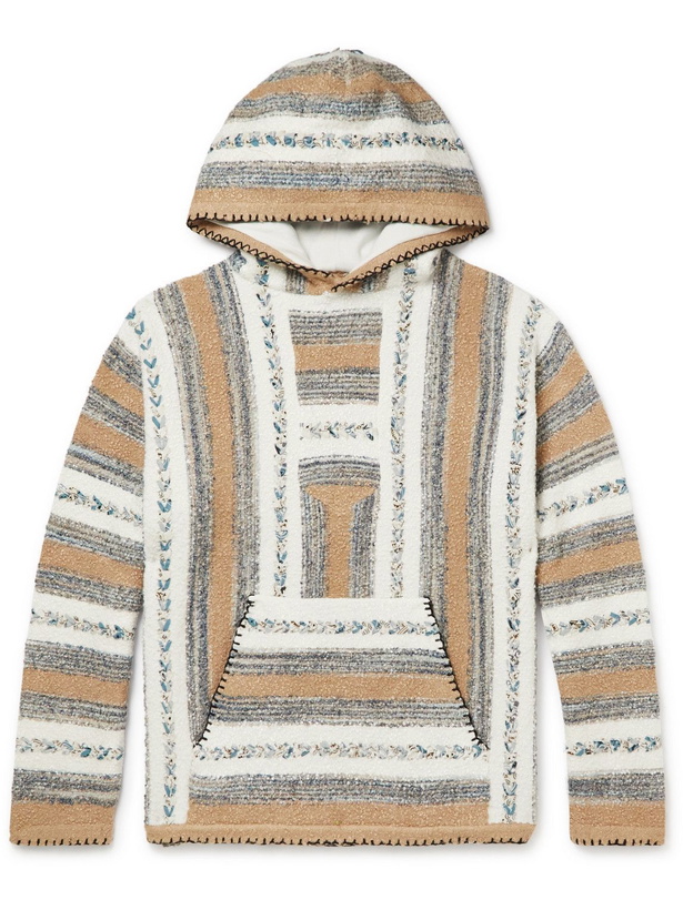 Photo: AMIRI - Striped Jacquard Bouclé Hoodie - Neutrals