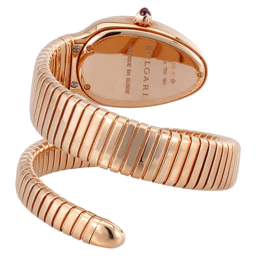 Bvlgari Serpenti Tubogas Black Opaline Dial 18k Pink Gold Quartz Ladies Watch 101815