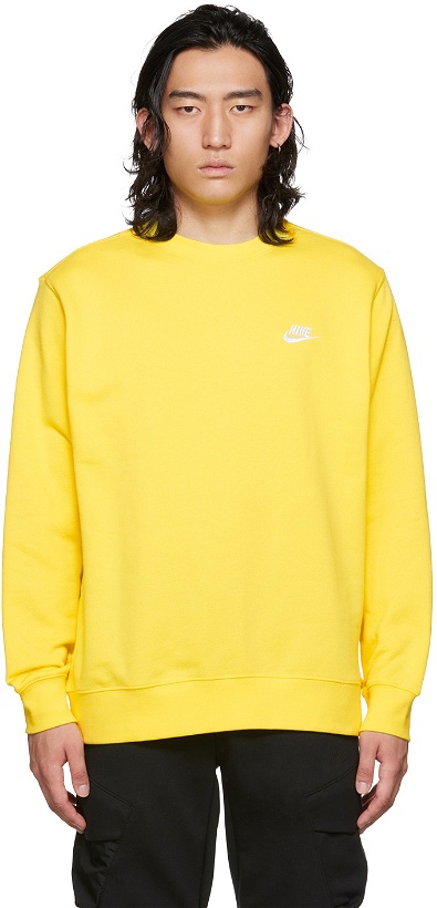 Photo: Nike Yellow Sportswear Club Sweatshirt