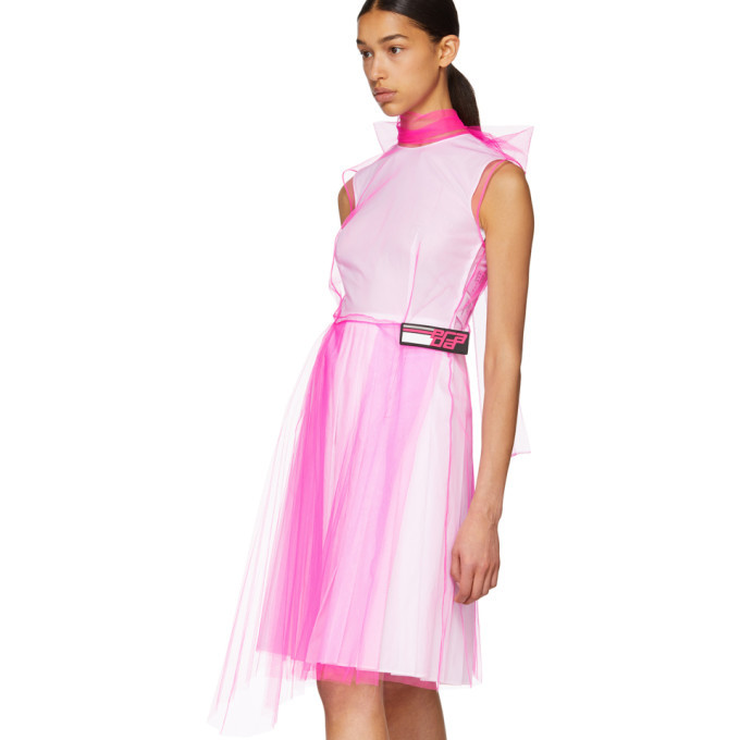 knee length dresses for ladies Enchanting Pink Floral Mesh Overlay Dress main image 0