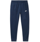 Nike - Sportswear Club Tapered Fleece-Back Cotton-Blend Jersey Sweatpants - Blue
