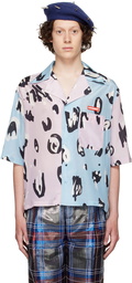 Charles Jeffrey Loverboy Blue & Pink Silk Shirt