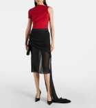 Didu Draped chiffon midi skirt