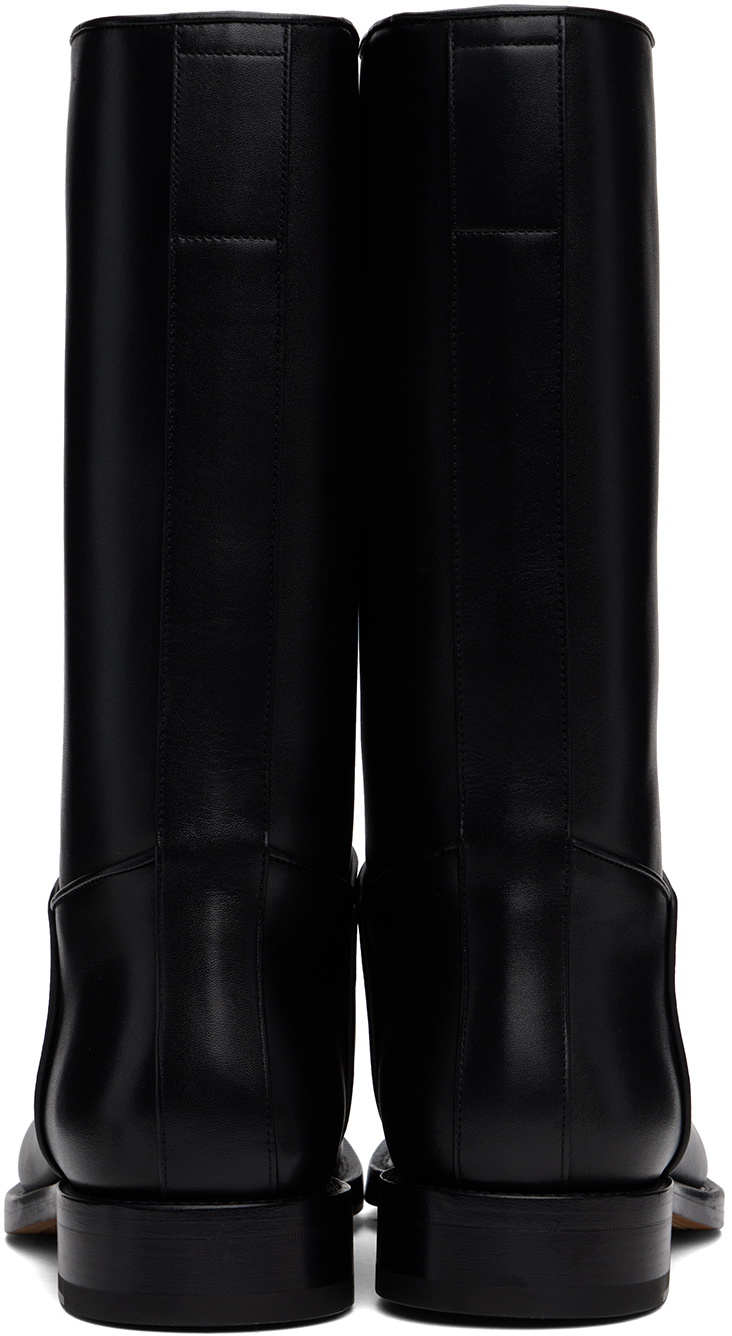 ショートブーツ・ブーティ [The Row] Nobilis Riding Boot in Leather Nobilis Riding Boot Black in Leather – The Row