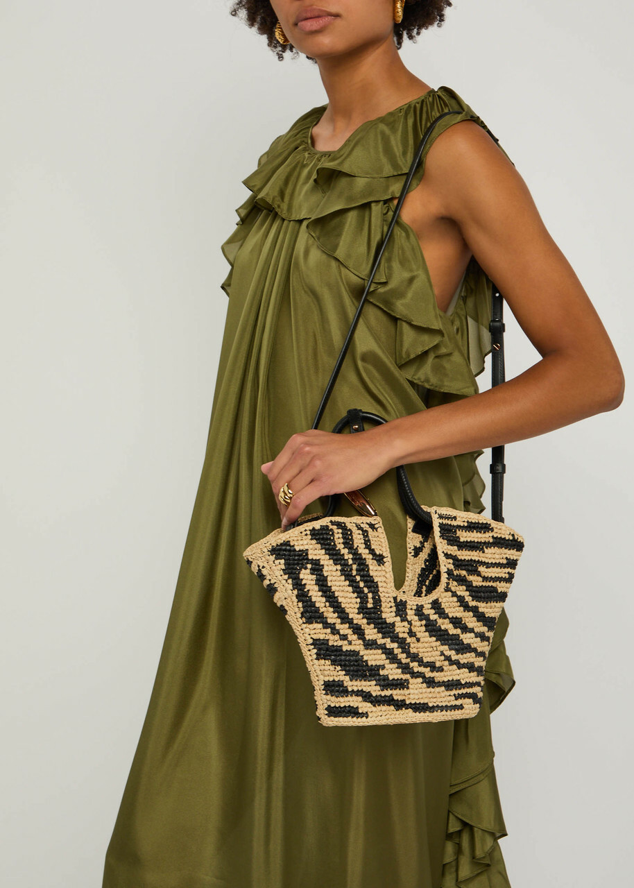 Zimmermann Goldentime Crochet Raffia Tote - Multi Animal - One Size
