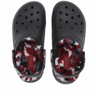 Crocs Classic Lined Camo Clog in Black/Red