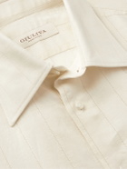 Giuliva Heritage - Luigi Perforated Linen and Cotton-Blend Shirt - Neutrals