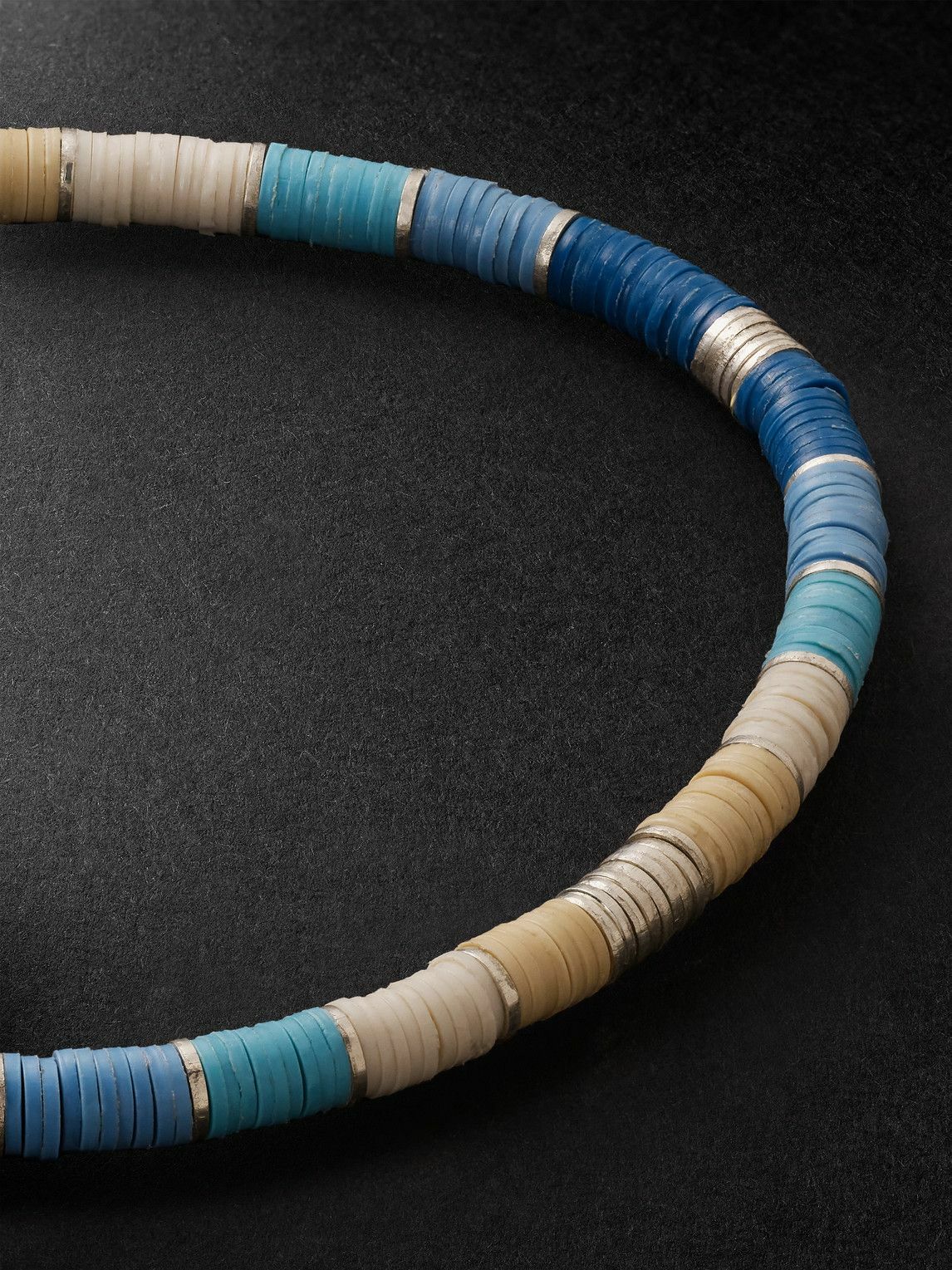 M. Cohen - Rizon Sterling Silver, Vinyl and Cord Bracelet - Blue
