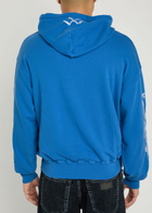 Warren Lotas Serenity Reaper Distressed Detailed Hooded Cotton Sweatshirt Blue