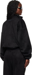 Fear of God ESSENTIALS Black Holiday Faux-Suede Fleece Vintage Track Jacket