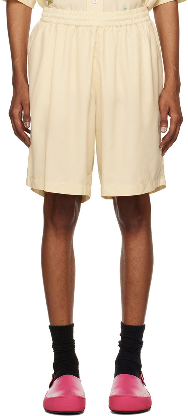 Bonsai Off-White Basket Fit Shorts