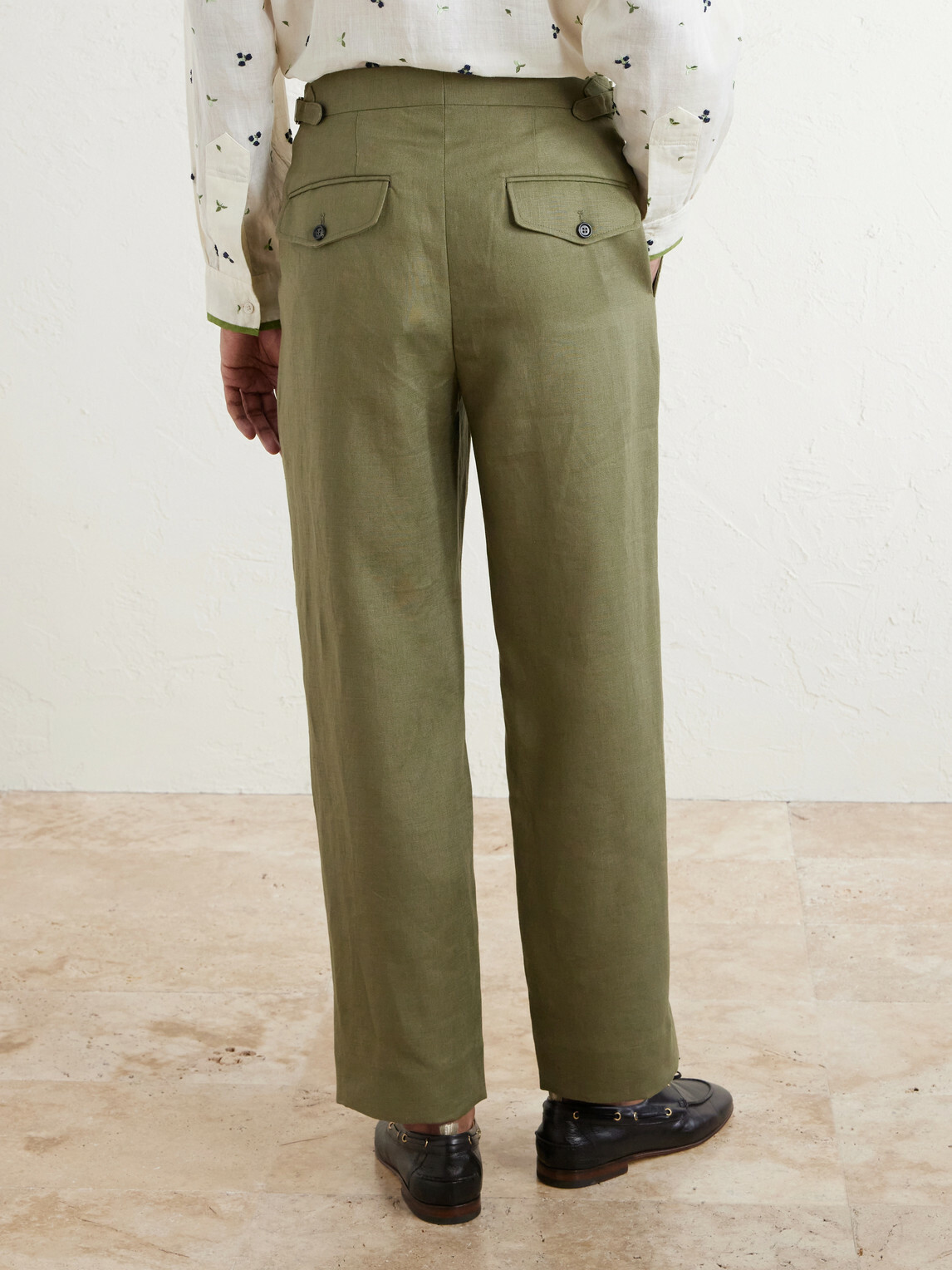 BODE - Straight-Leg Linen Trousers - Green