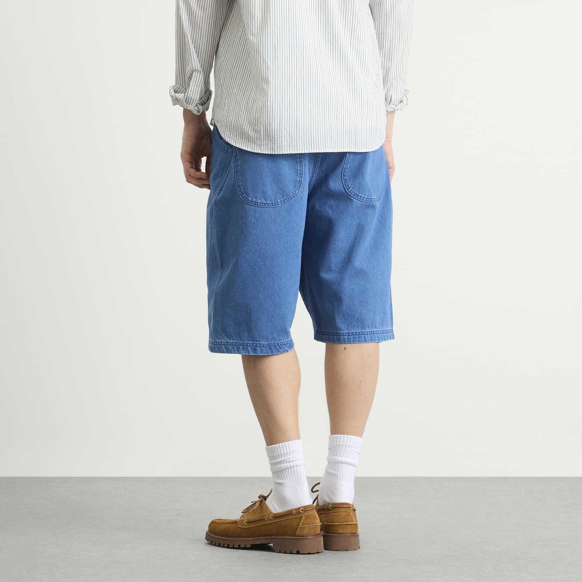 YMC Men's 90'S Denim Twisted Shorts in Indigo