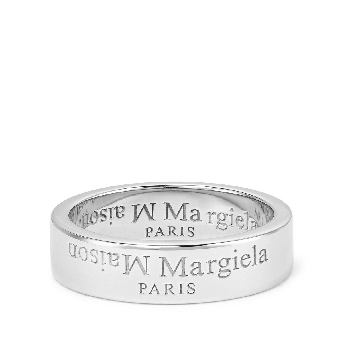 Maison Margiela - Logo-Engraved Sterling Silver Ring - Silver Maison  Margiela