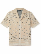 Alanui - Camp-Collar Bandana-Jacquard Cotton-Piqué Shirt - Neutrals