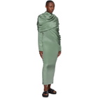 Winnie Green Draped Shoulder Dress