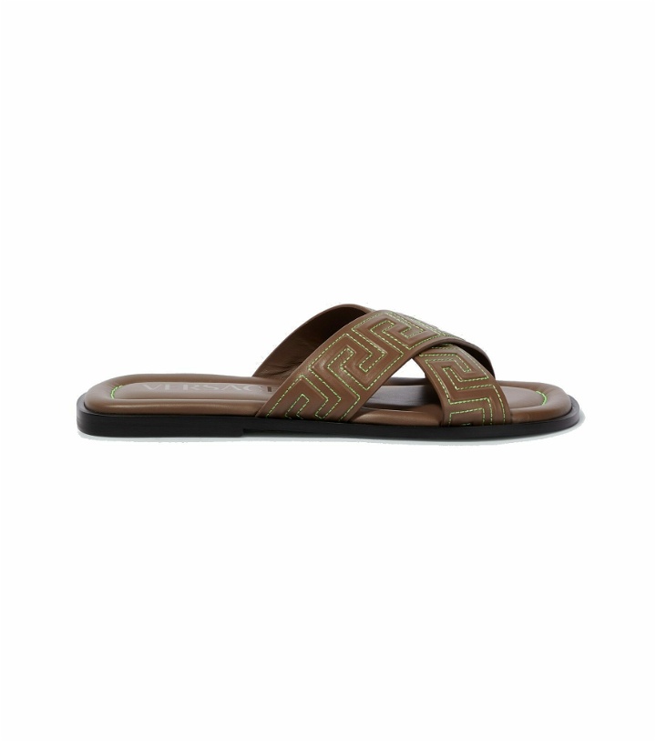 Photo: Versace - Greca leather sandals