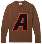 AMI - Intarsia Alpaca-Blend Sweater - Men - Camel