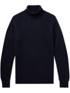 De Petrillo - Slim-Fit Ribbed Wool and Cashmere-Blend Rollneck Sweater - Blue