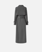 Pinko Classic Faded Cotton Trench Coat Shadow Grey