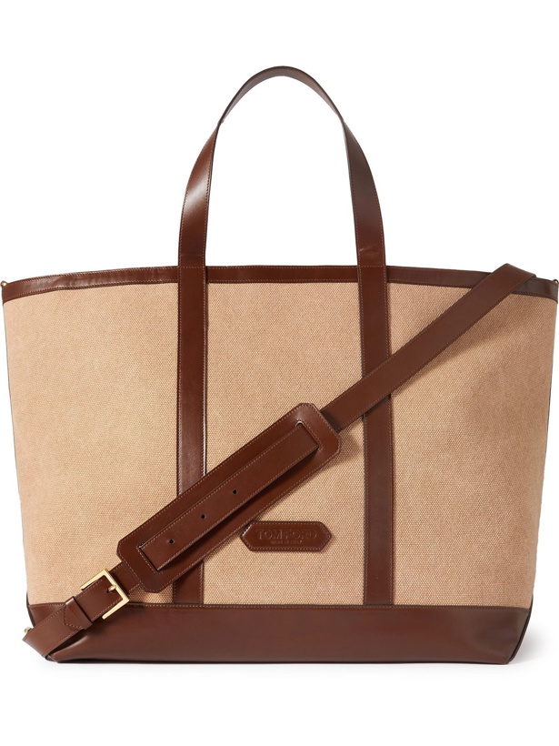 Photo: TOM FORD - Leather-Trimmed Canvas Tote Bag