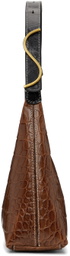 Staud Black & Brown Croc Scotty Bag