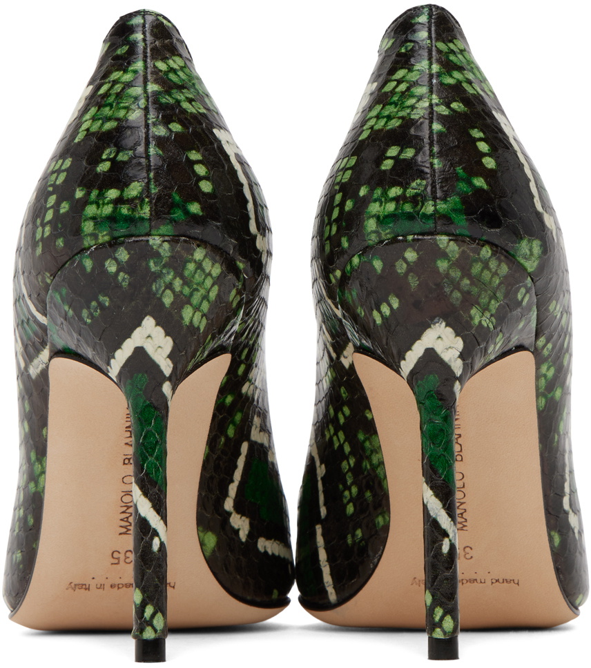 Manolo Blahnik Green BB Snakeskin Heels Manolo Blahnik