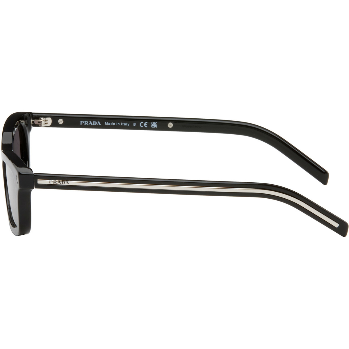Prada Eyewear Black Iconic Metal Plaque Sunglasses