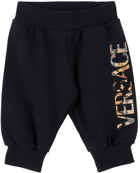 Versace Baby Black Barocco Print Lounge Pants