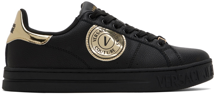 Photo: Versace Jeans Couture Black Court 88 V-Emblem Sneakers